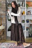Opulance Damask Midi Skirt Rich Chocolate
